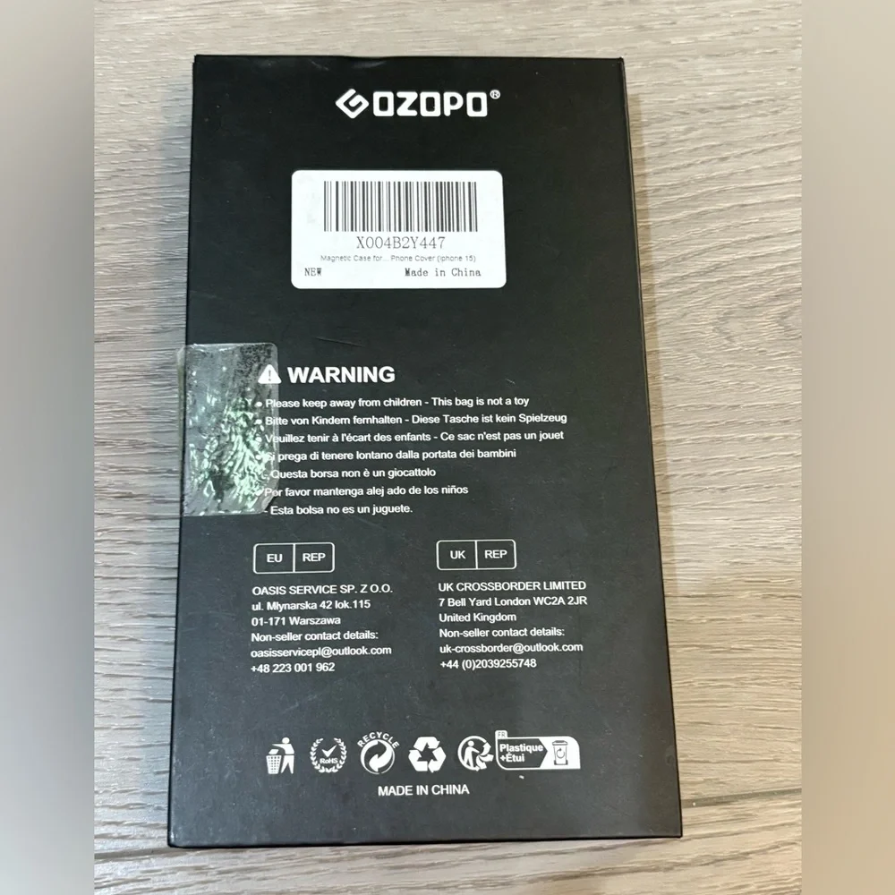 OZOPO Black Tempered Glass Screen Protector with Case for iPhone 15